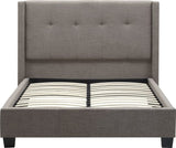 Madeleine Dolphin Linen Full Wingback Platform Bed - Ornate Home