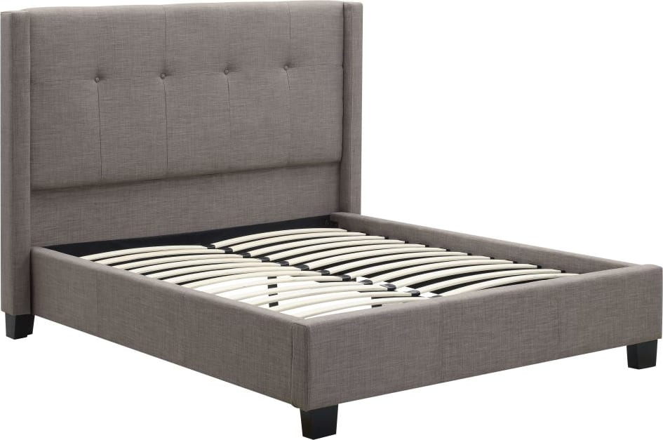 Madeleine Dolphin Linen King Wingback Platform Bed - Ornate Home