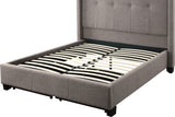 Madeleine Dolphin Linen King Wingback Platform Storage Bed - Ornate Home