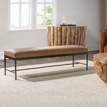 Madeleine Dune Walnut Accent Bench - Ornate Home