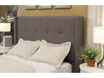 Madeleine Wingback Queen Upholstered Headboard in Dolphin Linen - Ornate Home