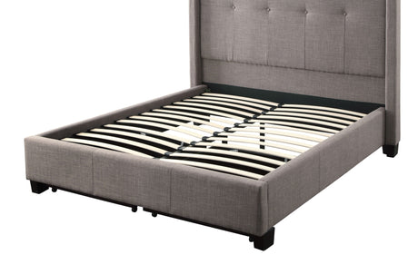 Madeleine Wingback Upholstered Platform Storage Bed - Ornate Home