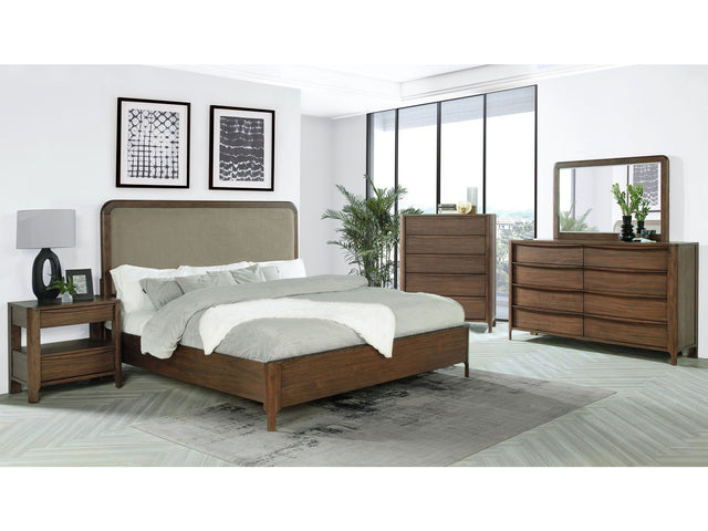 Maderia Walnut 5-piece Eastern King Bedroom Set - Ornate Home
