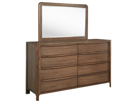Maderia Walnut Dresser and Mirror - Ornate Home