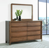 Maderia Walnut Dresser and Mirror - Ornate Home