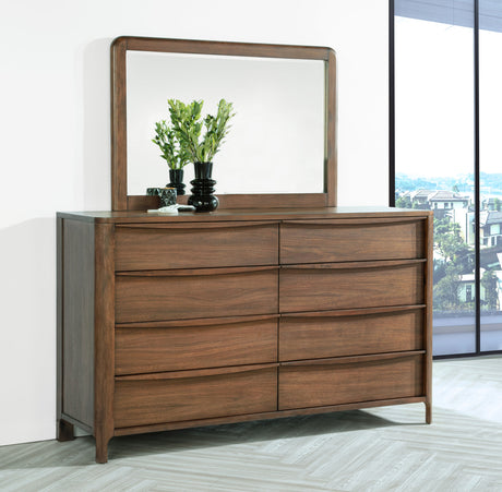 Maderia Walnut Dresser and Mirror - Ornate Home