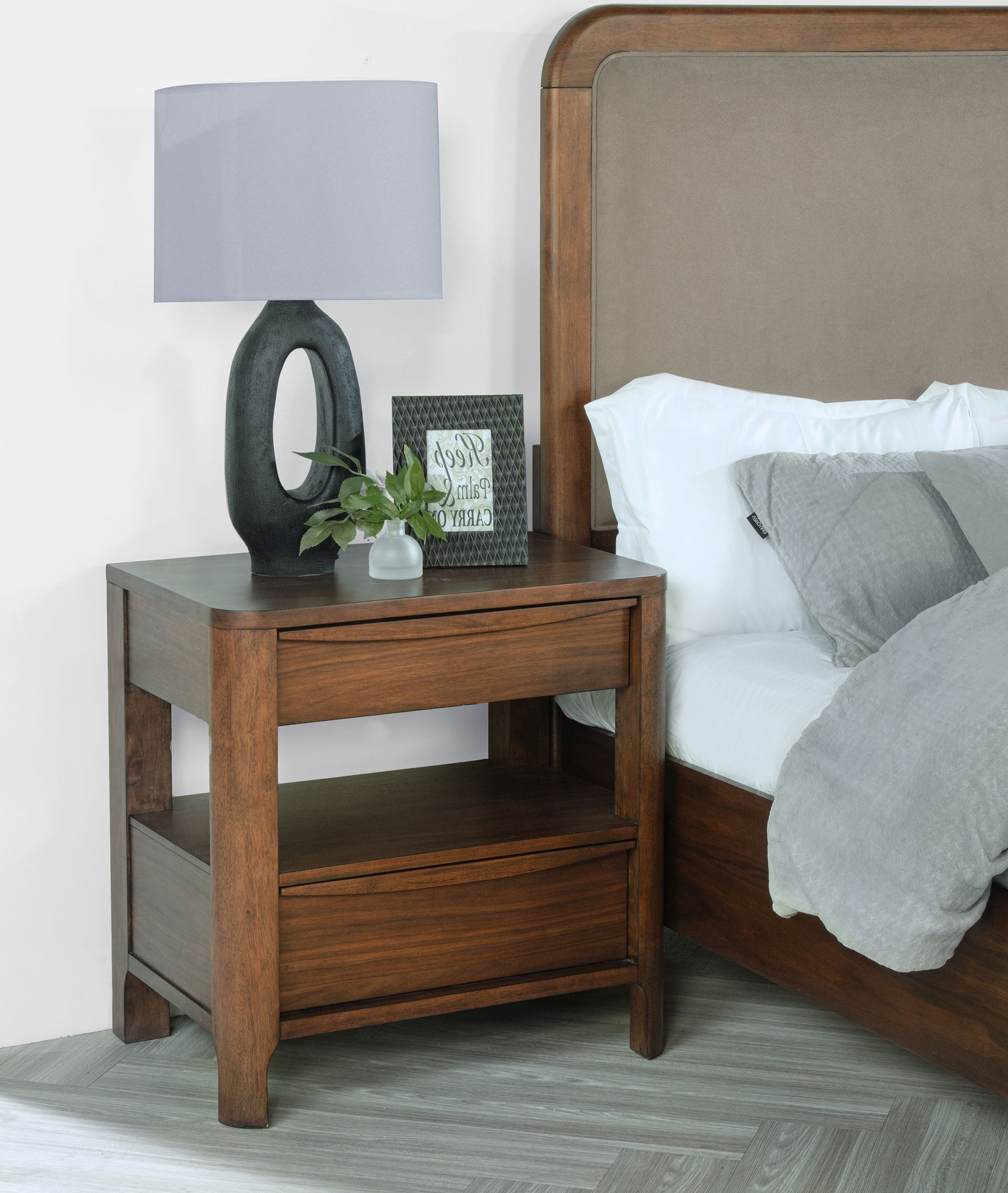 Maderia Walnut Nightstand - Ornate Home