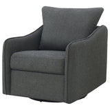 Madia Charcoal Swivel Glider Chair - Ornate Home