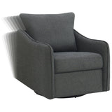 Madia Charcoal Swivel Glider Chair - Ornate Home
