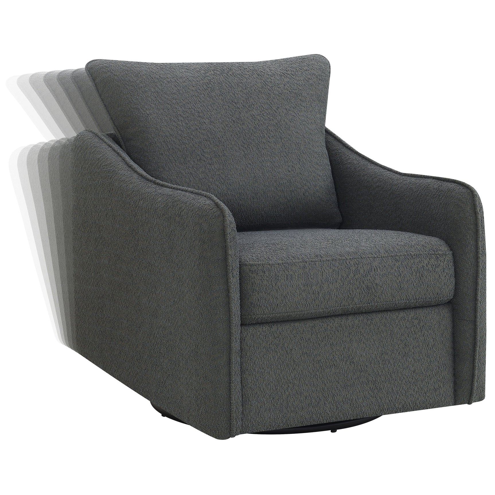 Madia Charcoal Swivel Glider Chair - Ornate Home
