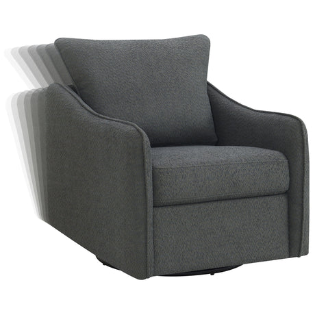 Madia Charcoal Swivel Glider Chair - Ornate Home