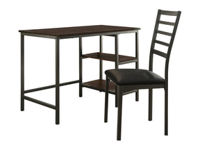 Madigan Black/Brown Writing Desk and Chair - Ornate Home