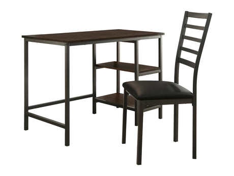 Madigan Black/Brown Writing Desk and Chair - Ornate Home