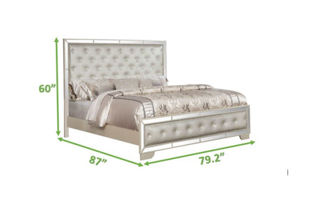 Madison Beige King Upholstered Bed - Ornate Home