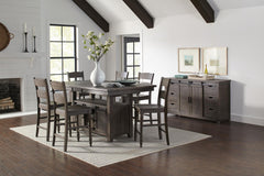 Madison County Barnwood High/Low Dining Table w/ 4 Stools - Ornate Home