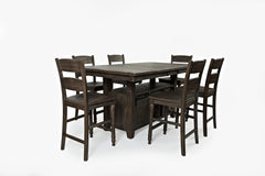 Madison County Barnwood High/Low Dining Table w/ 6 Stools - Ornate Home