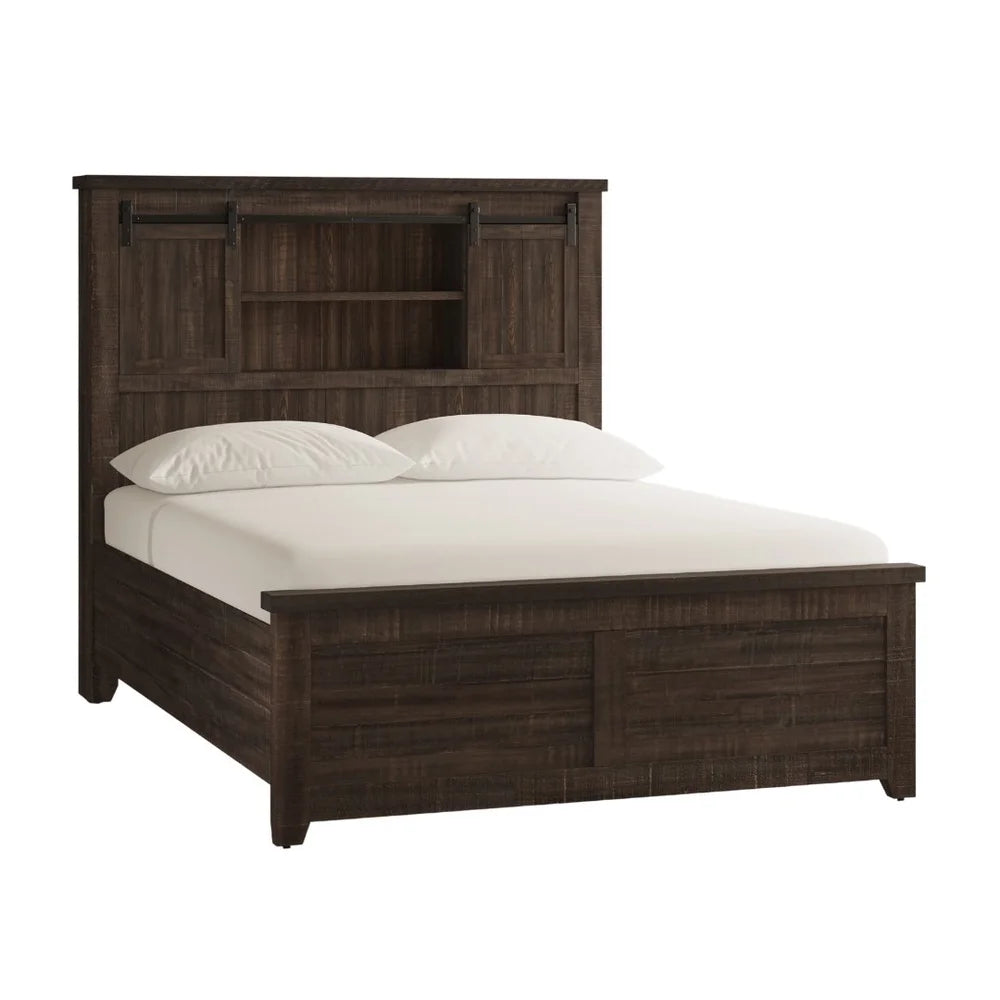 Madison County Barnwood King Barn Door Bed - Ornate Home