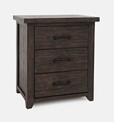 Madison County Barnwood Nightstand w/ Power Unit - Ornate Home
