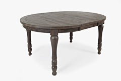 Madison County Barnwood Round to Oval Dining Table w/ 4 Chairs - Ornate Home