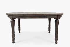 Madison County Barnwood Round to Oval Dining Table w/ 4 Chairs - Ornate Home