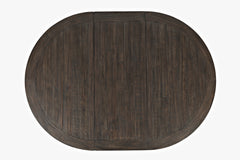 Madison County Barnwood Round to Oval Dining Table w/ 6 Chairs - Ornate Home