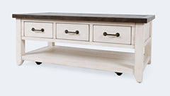 Madison County Harris Vintage White Cocktail Table - Ornate Home