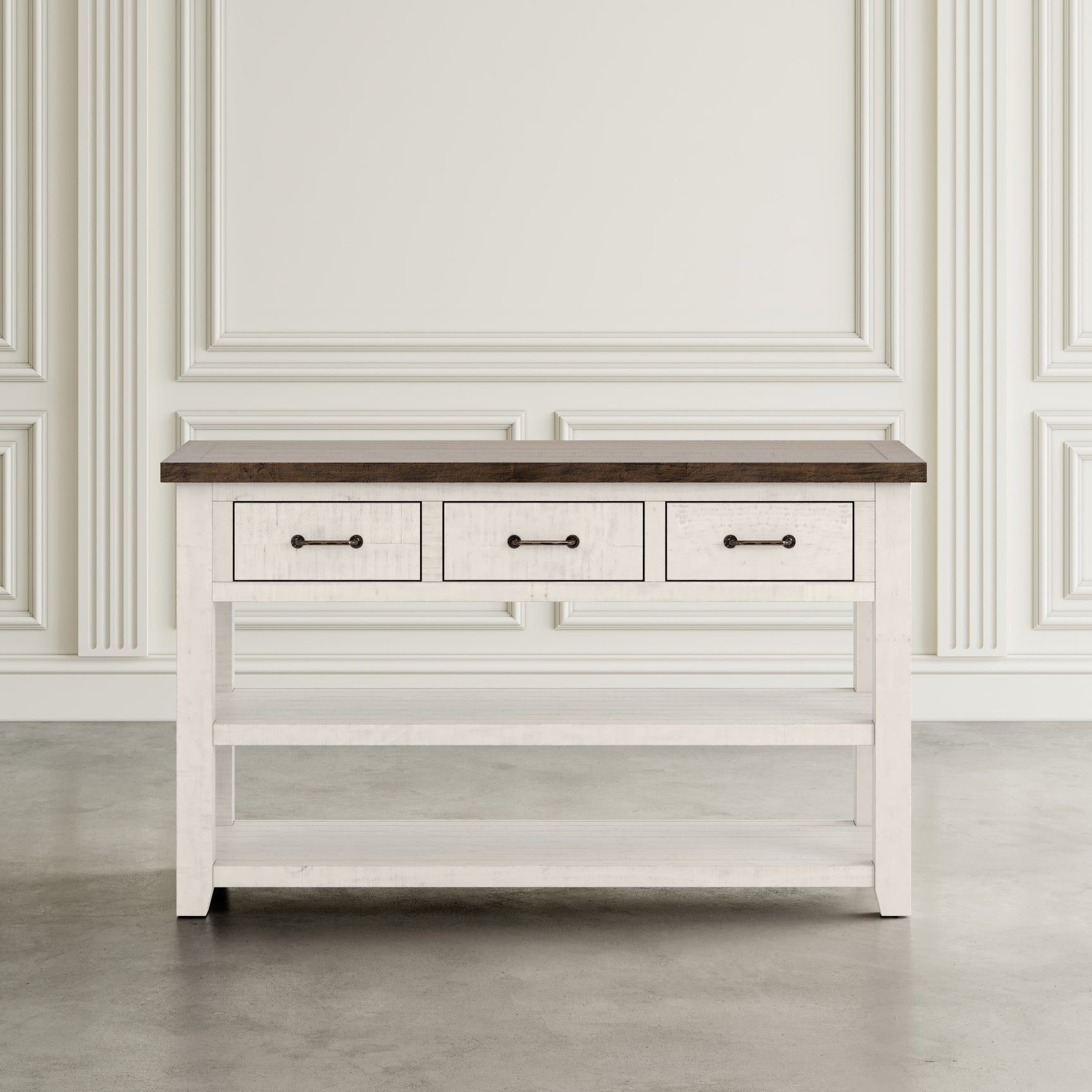 Madison County Harris Vintage White Console Table - Ornate Home