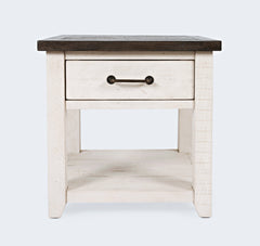 Madison County Harris Vintage White End Table - Ornate Home