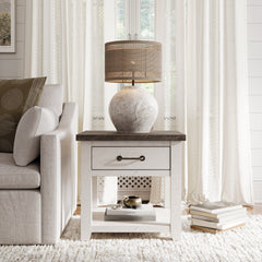 Madison County Harris Vintage White End Table - Ornate Home