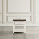 Madison County Harris Vintage White End Table - Ornate Home