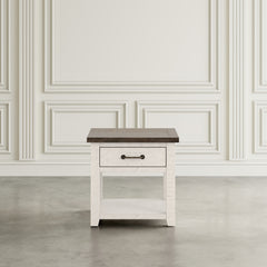 Madison County Harris Vintage White End Table - Ornate Home