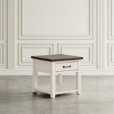 Madison County Harris Vintage White End Table - Ornate Home