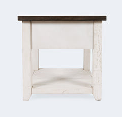 Madison County Harris Vintage White End Table - Ornate Home