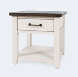 Madison County Harris Vintage White End Table - Ornate Home