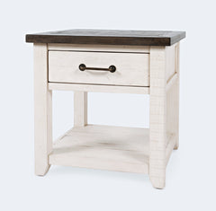 Madison County Harris Vintage White End Table - Ornate Home