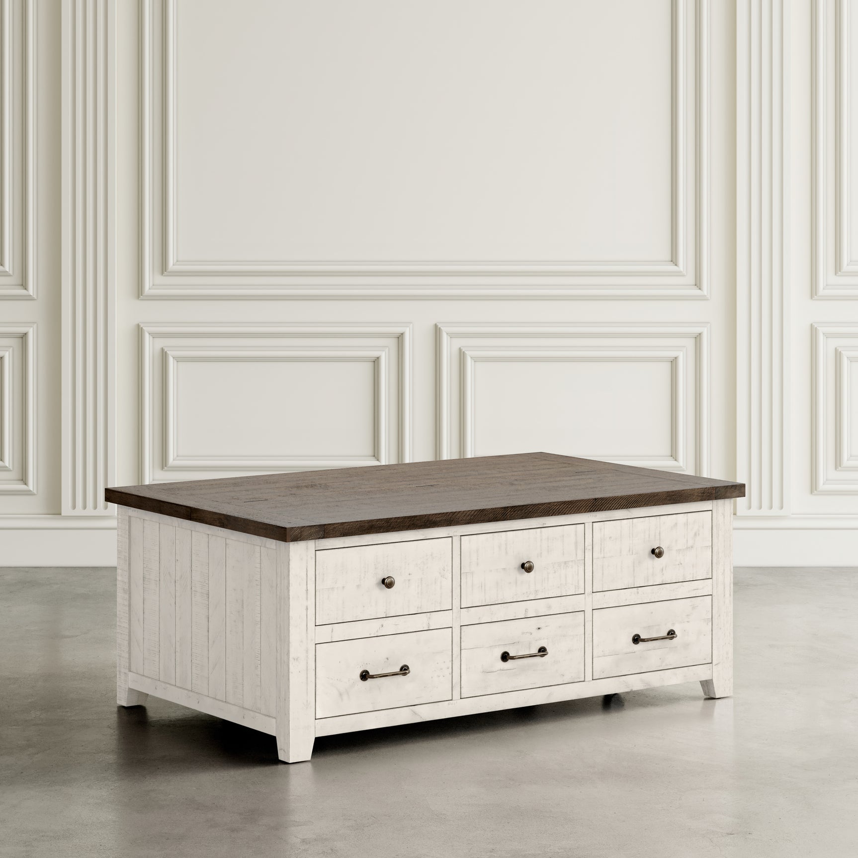 Madison County Harris Vintage White Lift Lid Cocktail Table - Ornate Home
