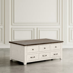 Madison County Harris Vintage White Lift Lid Cocktail Table - Ornate Home