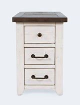 Madison County Harris Vintage White Power Chairside Table - Ornate Home