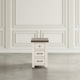 Madison County Harris Vintage White Power Chairside Table - Ornate Home