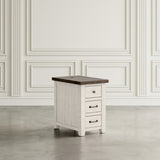 Madison County Harris Vintage White Power Chairside Table - Ornate Home