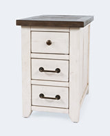 Madison County Harris Vintage White Power Chairside Table - Ornate Home