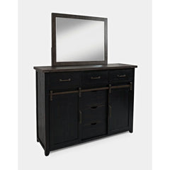 Madison County Vintage Black 4-Piece Queen Barn Door Bedroom Set - Ornate Home