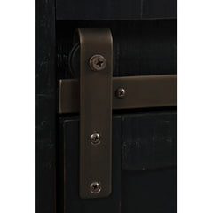Madison County Vintage Black 4-Piece Queen Barn Door Bedroom Set - Ornate Home
