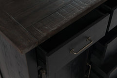Madison County Vintage Black 3-Piece Queen Panel Bedroom Set - Ornate Home