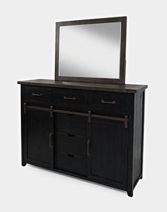 Madison County Vintage Black 3-Piece Queen Panel Bedroom Set - Ornate Home
