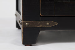 Madison County Vintage Black 32 Barn Door Accent Cabinet - Ornate Home