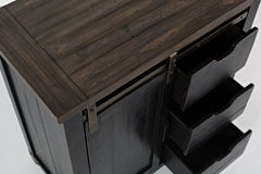 Madison County Vintage Black 32 Barn Door Accent Cabinet - Ornate Home
