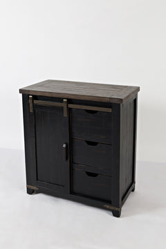 Madison County Vintage Black 32 Barn Door Accent Cabinet - Ornate Home