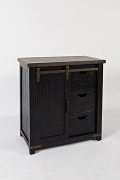 Madison County Vintage Black 32 Barn Door Accent Cabinet - Ornate Home