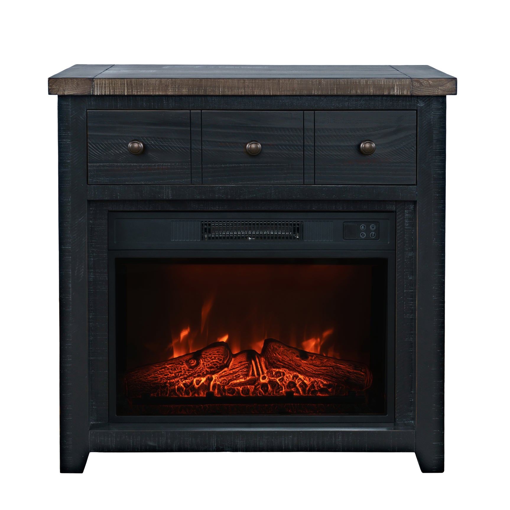 Madison County Vintage Black 32 Fireplace - Ornate Home